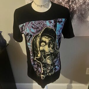 Faces of death skull neon tee shirt small unisex horror Halloween